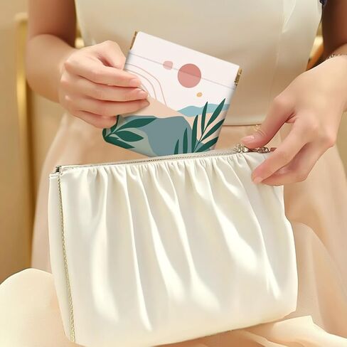 PecoBlue 4pcs Leather Squeeze Coin Pres for Women - Cut Cat and Plant مقاومة للماء ودائم محفظة Mini Money ، أفضل هدية لحفيدة ابنة فتاة in Kuwait