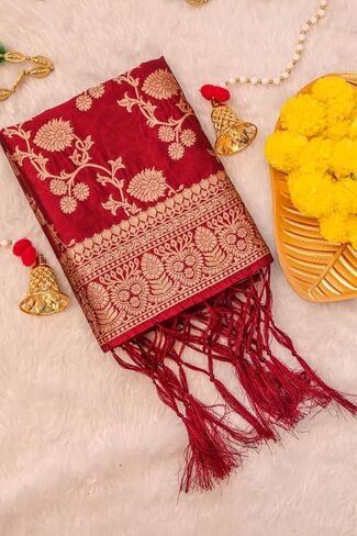 DEVANGI Women's Woven Banarasi Silk Dupatta/Chunni in Saudi Arabia