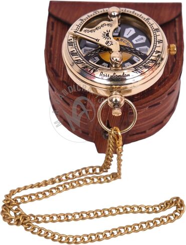 Nautical Antique Brass Working Pocket Watch with Leather Case Vintage Analog Push Button Pocket Watch Gift for New Year, Christmas in Saudi Arabia