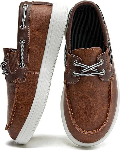 DADAWEN Boys Girls Dress Shoes Boat Shoe Slip on Loafers Casual School Shoes (Toddler/Little Kid/Big Kid) in Saudi Arabia