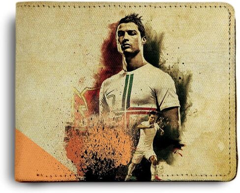 Cristiano Ronaldo CR7 Printed Pu Leather Wallet for Men's/Boy's, Beige, Casual in Saudi Arabia