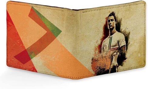 Cristiano Ronaldo CR7 Printed Pu Leather Wallet for Men's/Boy's, Beige, Casual in Saudi Arabia
