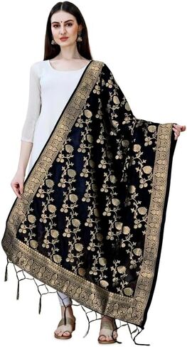 DEVANGI Women's Woven Banarasi Silk Dupatta/Chunni in Saudi Arabia