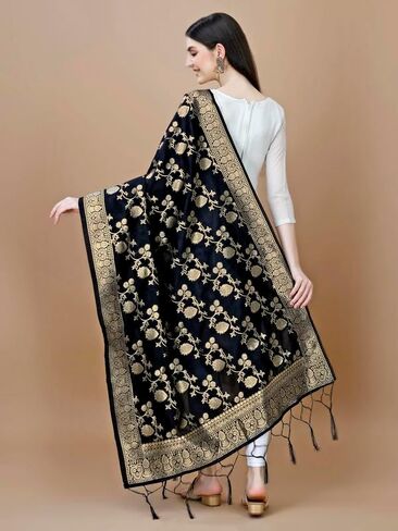 DEVANGI Women's Woven Banarasi Silk Dupatta/Chunni in Saudi Arabia