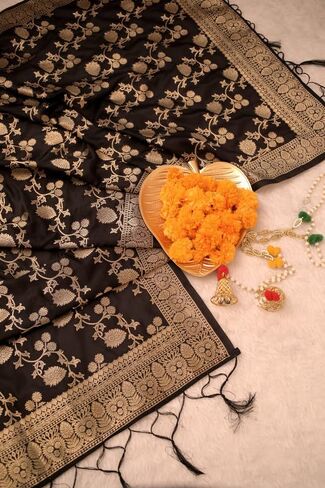 DEVANGI Women's Woven Banarasi Silk Dupatta/Chunni in Saudi Arabia