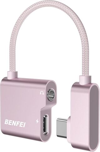 BENFEI USB C to Audio Jack Adapter with 60W Fast Charging, USB-C to 3.5mm Female Headphone Compatible with iPhone 15 Pro Max/15 Pro/15, Samsung Galaxy S24/S23/S22/S21 Ultra, iPad Pro, Pixel 8 Grey in Kuwait