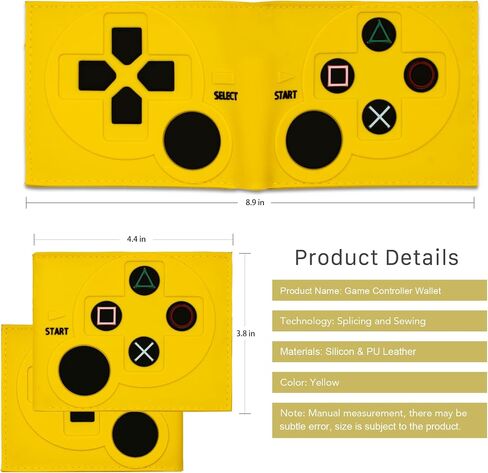 Game Controller Wallets For Kids, Man, Teen Bifold Wallet Multiple Card Slots and Coin Pocket Gamepad Silicone And PU Leather Surface Video Game Kids Wallet in Green in Saudi Arabia