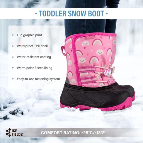 Flake Toddler Little Kids Snow Winter Boots, Warm, Waterproof Shell, Fleece-Lined Shoes in Kuwait