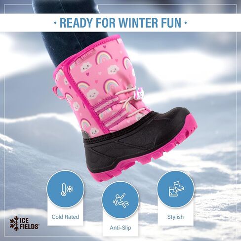 Flake Toddler Little Kids Snow Winter Boots, Warm, Waterproof Shell, Fleece-Lined Shoes in Kuwait
