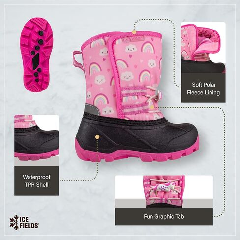Flake Toddler Little Kids Snow Winter Boots, Warm, Waterproof Shell, Fleece-Lined Shoes in Kuwait