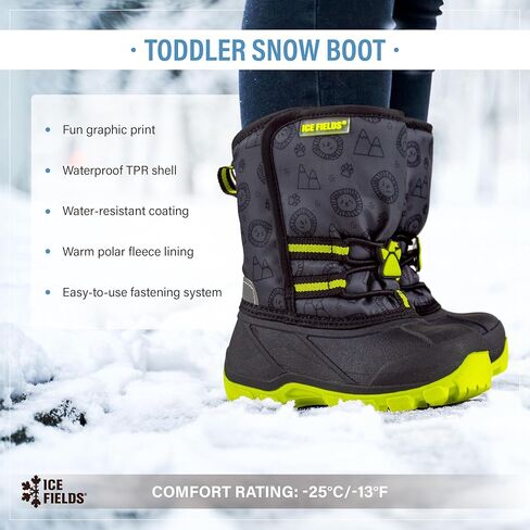 Flake Toddler Little Kids Snow Winter Boots, Warm, Waterproof Shell, Fleece-Lined Shoes in Kuwait