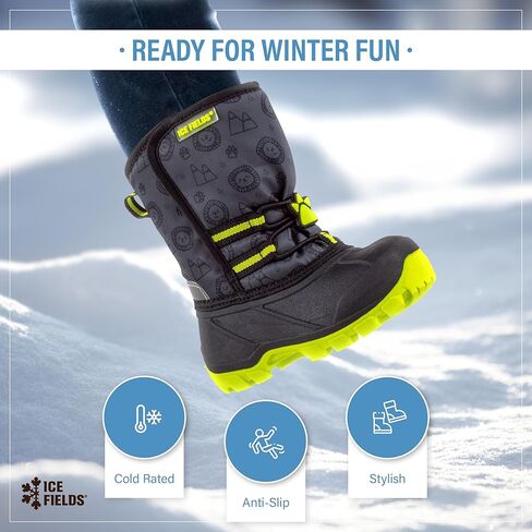 Flake Toddler Little Kids Snow Winter Boots, Warm, Waterproof Shell, Fleece-Lined Shoes in Kuwait