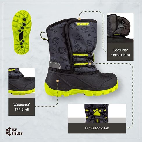 Flake Toddler Little Kids Snow Winter Boots, Warm, Waterproof Shell, Fleece-Lined Shoes in Kuwait