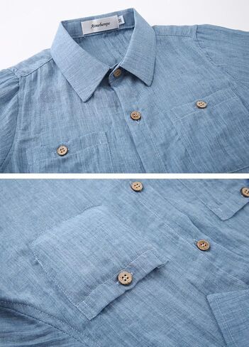 Boys Chambray Button Down Shirt Short Sleeve Summer Casual Cotton Woven Kids Fashion Clothes with Pocket in Saudi Arabia