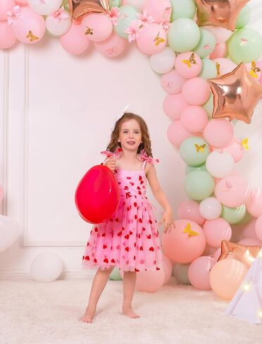 1st Birthday Outfit for Baby Girls, Infant Toddler Sleeveless Daisy Princess Tulle Tutu Dress First Birthday Cake Smash Photoshoot Baby Shower Summer Sundress Baby Pink 5-6 T in Saudi Arabia