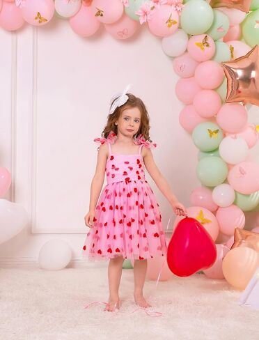 1st Birthday Outfit for Baby Girls, Infant Toddler Sleeveless Daisy Princess Tulle Tutu Dress First Birthday Cake Smash Photoshoot Baby Shower Summer Sundress Baby Pink 5-6 T in Saudi Arabia