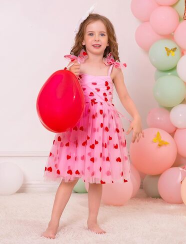 1st Birthday Outfit for Baby Girls, Infant Toddler Sleeveless Daisy Princess Tulle Tutu Dress First Birthday Cake Smash Photoshoot Baby Shower Summer Sundress Baby Pink 5-6 T in Saudi Arabia