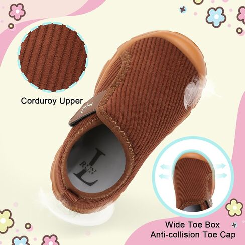 أحذية صغار من L-Run Toddler Barefoot Boys 'Girls Corduroy Sneakers للأحذية المدرسية المغلقة الداخلية والخارجية للأطفال in Kuwait
