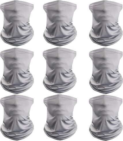 Sun Protection Face Mask Neck Gaiter - 9 Pack Breathable UV Protection Scarf for Men & Women, Hiking, Cycling, Running in Saudi Arabia