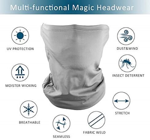 Sun Protection Face Mask Neck Gaiter - 9 Pack Breathable UV Protection Scarf for Men & Women, Hiking, Cycling, Running in Saudi Arabia