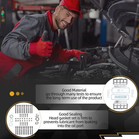 مجموعة حشية الرأس MLS مع مسامير، HS26284PT-1 ES72200، لسيارة دودج تشارجر دورانجو ماغنوم رام 1500/2500/3500، لسيارة جيب كوماندر جراند شيروكي، لسيارة كرايسلر 300 أسبن، 2003-2008، 5.7L V8 OHV Vin Code: D 2 in Kuwait