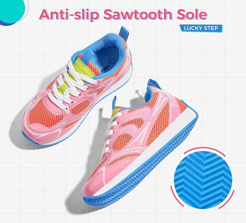LUCKY STEP Kids Reteo Fashion Sneakers Girls Boys Breathable Mesh Tennis Casual Walking Shoes for Big&Little Kid and Toddler Athletic Trainers in Saudi Arabia