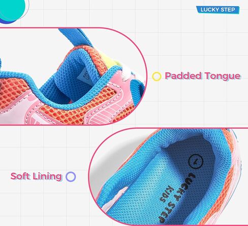 LUCKY STEP Kids Reteo Fashion Sneakers Girls Boys Breathable Mesh Tennis Casual Walking Shoes for Big&Little Kid and Toddler Athletic Trainers in Saudi Arabia
