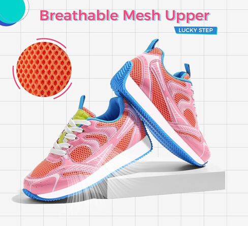 LUCKY STEP Kids Reteo Fashion Sneakers Girls Boys Breathable Mesh Tennis Casual Walking Shoes for Big&Little Kid and Toddler Athletic Trainers in Saudi Arabia
