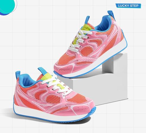 LUCKY STEP Kids Reteo Fashion Sneakers Girls Boys Breathable Mesh Tennis Casual Walking Shoes for Big&Little Kid and Toddler Athletic Trainers in Saudi Arabia