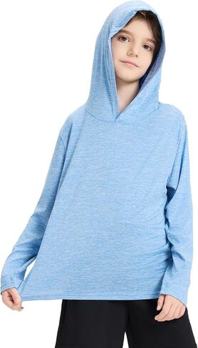 3 Pack Kids Quick-Dry Long Sleeve Hoodie Sweatshirts Boys Athletic Pullover Shirts for Everyday Wear and Sports in Kuwait