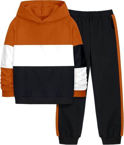 Crazyme Boys Clothes Long Sleeve Hoodie Sweatshirts and Sweatpants Set 2 Piece Fall Winter Boys Hoodies Size 6-14 in Saudi Arabia