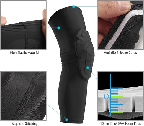 CHICIRIS Kids Anti Slip Leg Sleeves with Protective Knee Pads, Breathable, High Impact Activities, for Various sport, Basketball, Volleyball, Skating (YL in Saudi Arabia