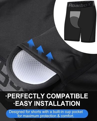 Roadbox Youth Boys Compression Shorts, Kids Spandex Underwear with Protective Cup, Athletic Base Layers for Baseball Football in Saudi Arabia