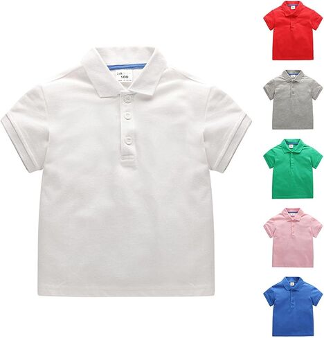 Girls Boys Performance Polo Shirt Kids Solid Short Sleeve Collar School Uniform Shirts Toddler Baby Athletic Summer Tshirt in Saudi Arabia