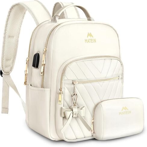 MATEIN Mini Backpack for Women, Waterproof Stylish Daypack Purse Shoulder Bag with USB Charging Port, Lightweight Small Casual Daily Travel Backpack, Lady Girls Gifts for Work School, 2pcs Sets, Black in Saudi Arabia
