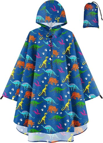 Olypegic Kids Rain Poncho مع مقنعين مقاومة للماء قابلة للماء الخفيفة الوزن المعطف in Kuwait