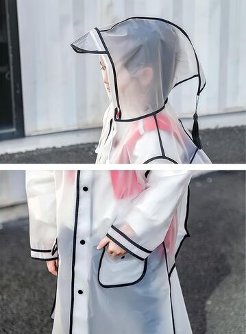Kids Raincoat EVA Rain Poncho,Portable Hooded Poncho Jacket Rain Coat for Boys Girls Children in Saudi Arabia