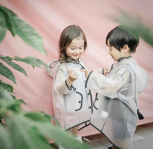Kids Raincoat EVA Rain Poncho,Portable Hooded Poncho Jacket Rain Coat for Boys Girls Children in Saudi Arabia
