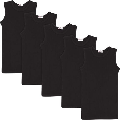 Girls Ribbed Vest Top 100% Cotton Stylish Top Summer Comfortable Fashion Tank Tops T-Shirts Age 2-13 Years in Saudi Arabia