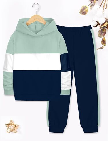 Crazyme Boys Clothes Long Sleeve Hoodie Sweatshirts and Sweatpants Set 2 Piece Fall Winter Boys Hoodies Size 6-14 in Saudi Arabia