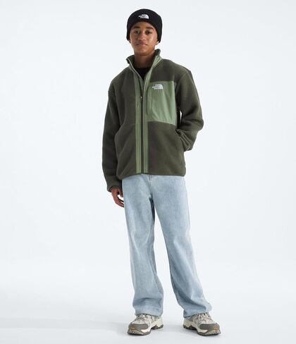 THE NORTH FACE Boys' Yumiori Full Jacket | Lightweight Fleece Coat, Embroidered Logo & Secure Zip Chest Pocket in Saudi Arabia