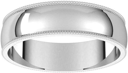 Milgrain Domed Wedding Band Beleved Edge Solid 925 Sterling Silver Real 10k 14k 18k 18k Rose Rose White Gold أو Platinum Ring Light Classic Classic STEPT 2MM 4MM 6MM 8MM in Kuwait