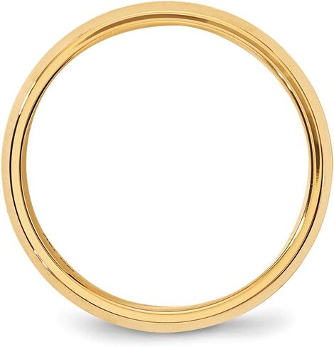 Solid 14k Yellow Gold 6mm Bevel Edge Comfort Fit Wedding Band Ring in Saudi Arabia