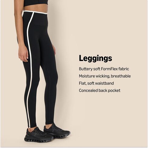 Amazon Essentials Formflex Formflex Buttery ناعمة عالية الخصر 27.5 "inseam طوابق اليوغا الطول الكامل مع تقليم التباين in Kuwait