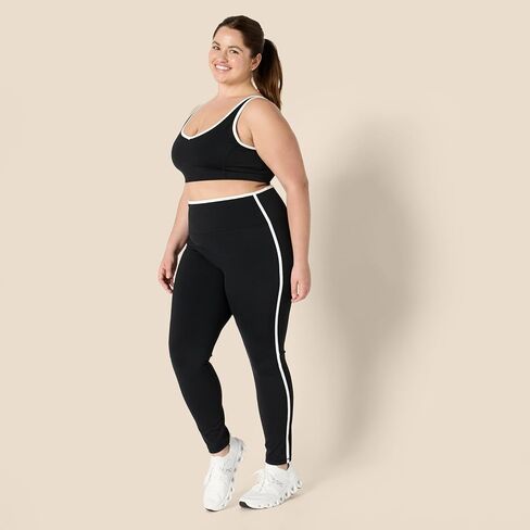 Amazon Essentials Formflex Formflex Buttery ناعمة عالية الخصر 27.5 "inseam طوابق اليوغا الطول الكامل مع تقليم التباين in Kuwait