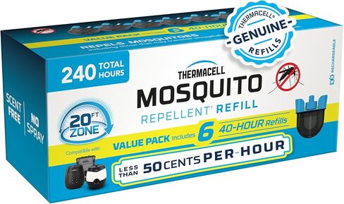 Thermacell إعادة شحن البعوض rebeller. توفر الصيغة المتقدمة طاردها منطقة حماية 20 قدمًا ؛ متوافق مع Thermacell E-Series & Radius فقط ؛ لا deet أو رش أو لهب in Kuwait