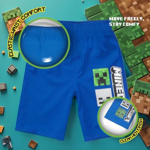 مجموعة Isaac Morris Limited Minecraft Boys مجموعة من 3 قطع-تي شيرت رسومية قصيرة الأكمام ، شورتات ، وزي بيسبول كاب للأطفال in Kuwait