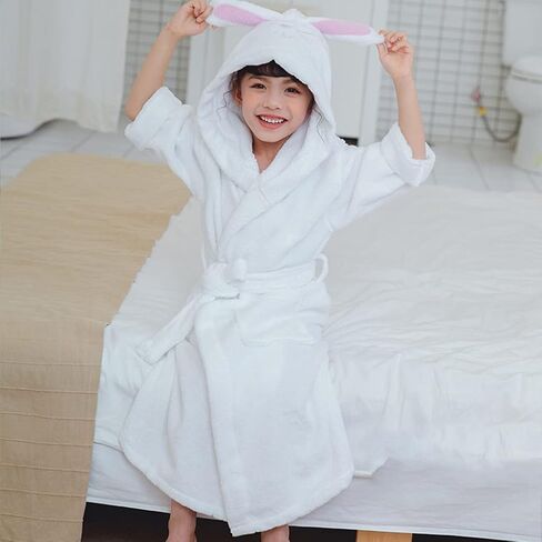 XUEMML Bathrobe Kids Girls Towel， Hooded Soft Terry%100 Cotton Bathrobe For Girls - Boys Cotton Robe in Saudi Arabia