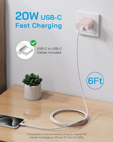 3 Pack for i Phone 15 Charger Fast Charging, 20W 6FT USB C i Phone 15 Charger Cable compatible with Phone 15/15 Plus/15 Pro/15 Pro Max,Pad Pro 12.9"/11",iPad Air 5th/4th 10.9"-Blue in Saudi Arabia