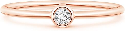Lab Grown Diamond Stackable Promise Ring for Women in Sterling Silver/ 14K Solid Gold (Color - H, Clarity-SI2) - Diamond Jewelry Gift For Women in Saudi Arabia